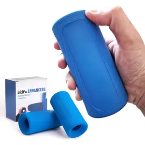 Grip Strength Trainer - Dumbbell & Bar Grips for Lifting, Forearm , Pull Up Handles, Weightlifting Workout Equipment, Thick Rubber Grips, Barbell Attachments, Gym Workout Gripper