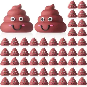 25 Pcs Mini Poop Figures Small Poop Figurines Poo Toys Fake Poop Classic Brown Poop Rubber Poop for Prank Hide Seek Goodie Bags Piñata Stuffers Party Supplies Gifts Easter Egg Fillers