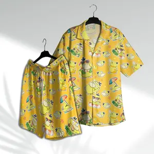Duck Hawaii Hawaiian set, Shirt Cute Type Aloha Beach Shirt Anime Shirt Gifts Casual Fabric