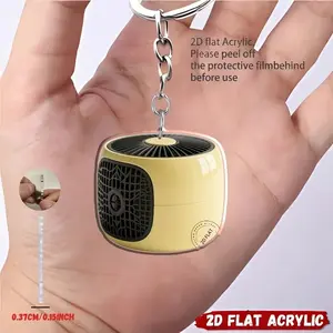 Portable Mini Speaker Keychain, Acrylic Audio Keyring, Zinc Alloy Ring, Compact Fashion Gift, Backpack and Car Accessory, Travel Speaker