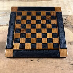 Black Onyx Walnut Chess Board (INCLUDES PIECES)