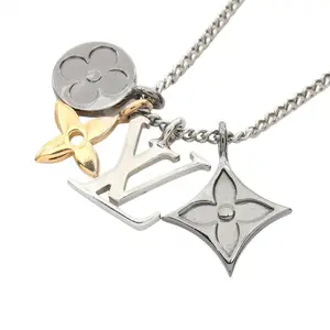 Pre-owned Louis Vuitton Stainless Small Leather Goods Pendant LV Instinct Necklace