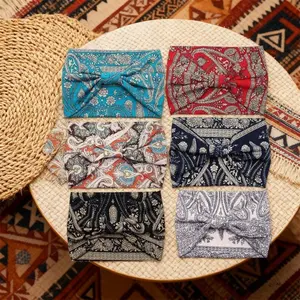 6pcs Women's Bohemian Head Wraps - Stretchy Elastic Headbands with Floral & Paisley Patterns, All-Season Yoga, Running, Gym, Casual Headbands - Soft Non-Slip Hair Accessories for Women - Multi-Color Options