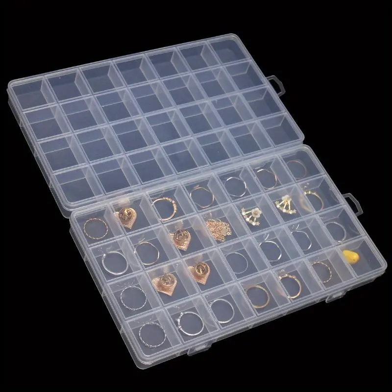 1pc Jewelry Storage Box Ring Earrings Necklace Storage Plastic Box Organizer