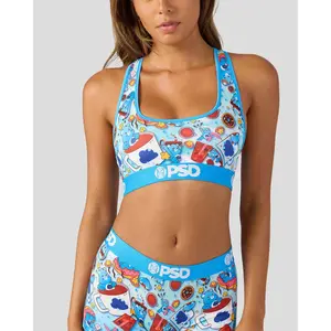PSD Women's Care Bears Caffeinated Racerback Sports Bra - Comfortable, Breathable, Ultra-Light Fabric