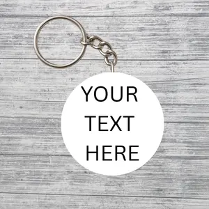 Custom Text Keychain – Personalized Round Keychain | Choose Your Colors & Font