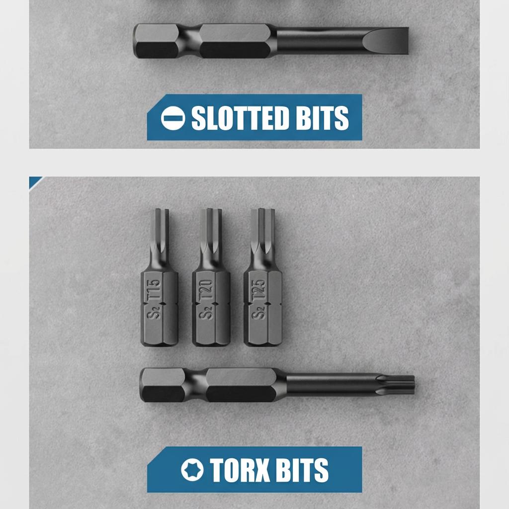 15 PCS S2 Steel Impact Screwdriver Bit Set, Magnetic Anti-Slip Long Reach Bit Kit 65mm-110mm with Electrician Bits, 1/4" Hex Shank for Impact Driver Circuit Breaker Automotive Repair