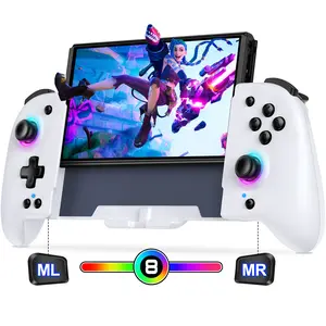Switch Controllers for Switch/OLED,Switch Wireless Pro Controller Joypad, Full-Size Ergonomic Handheld Mode Controller with Battery/RGB/Turbo/Programming