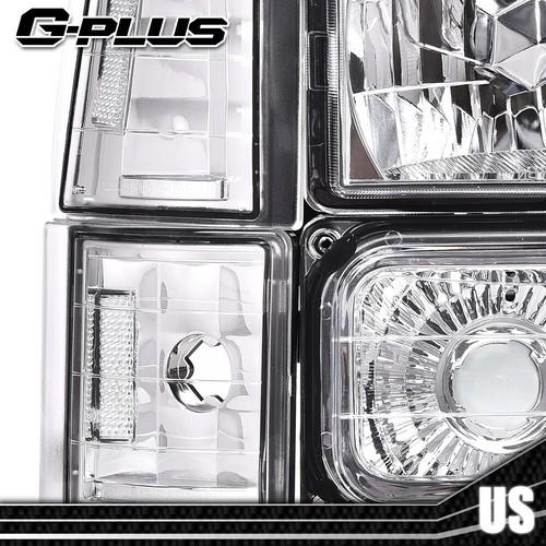 Fit For 1994-1998 GMC C10 C/K Sierra Suburban Yukon Chrome Headlights Left+Right New
