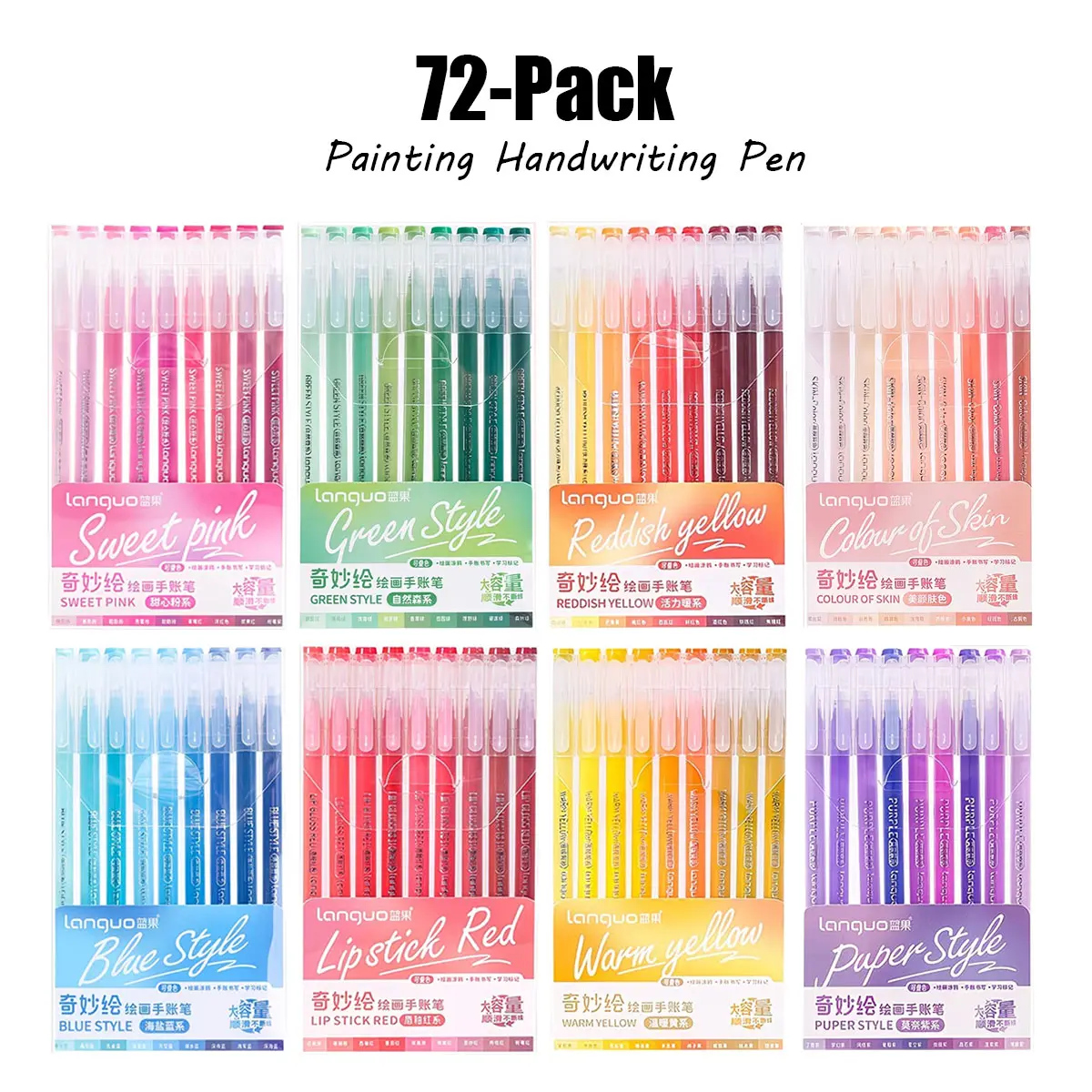 69/72-Colors Gel Pens Set, 0.6mm Fine Point Color Coding Pens for Accounting, Office, Journal, Planner, Notes, Smooth Writing Back to School Supplies