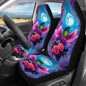 2 pink floral hummingbird print car seat covers, suitable for women and men, universal front seat protectors for cars, SUVs, sedans, and trucks, enhance driving pleasure, the best gift for family or friends, Car Accessories