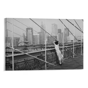 Brooklyn, New York Wall Art Black And White Wall Art on The Bridge Landscape Wall Art