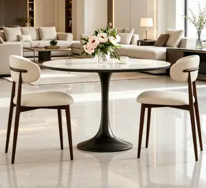 2-Piece Modern Fabric-Upholstered Metal Dining Chairs, Indoor Kitchen & Dining Room Furniture Set