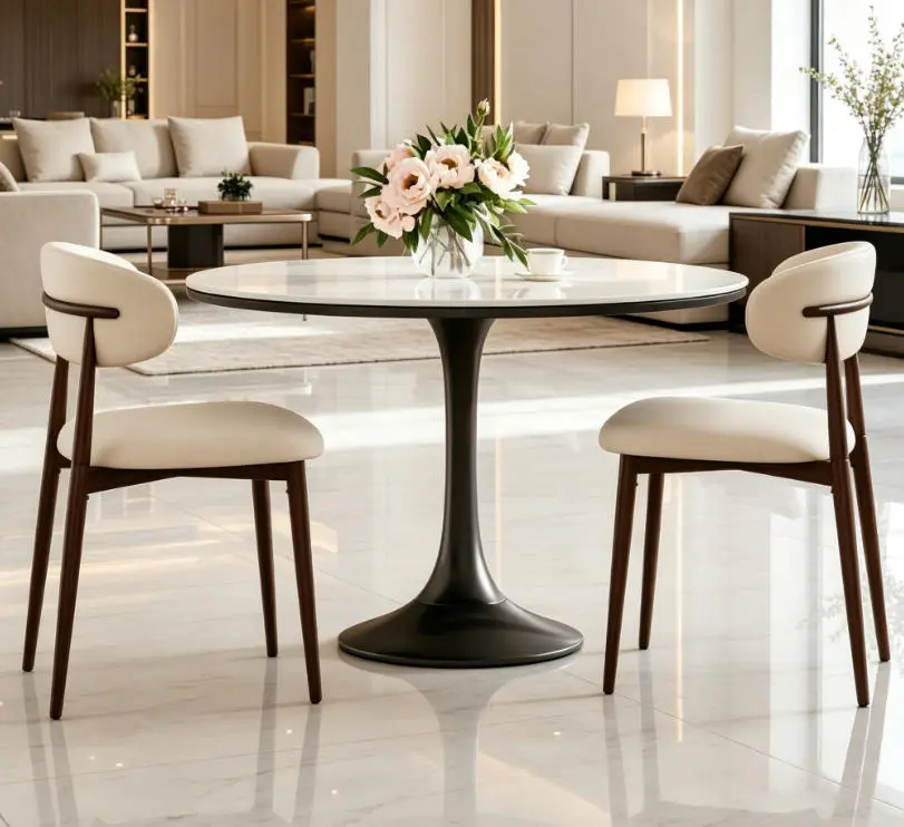 2-Piece Modern Fabric-Upholstered Metal Dining Chairs, Indoor Kitchen & Dining Room Furniture Set