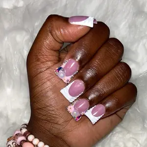 Spring fling c-curve duck press on nails