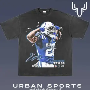 JONATHAN TAYLOR 1.1 Football Retro Graphic Tee, Urban Sports Streetwear Shirt, Vintage Style Fan T-Shirt, Championship Inspired Oversized Washed Tee, Unisex Casual Sports Graphic Top for Men Women Fans