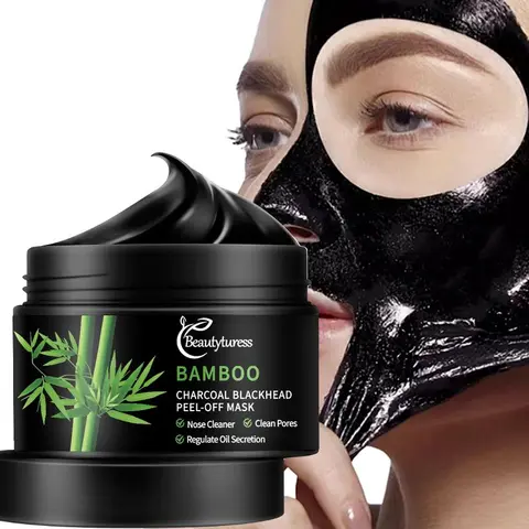 Bamboo Charcoal Blackhead Peel-off Mask, Deep Cleansing Facial Mask, Charcoal Face Mask, Purifying Face Mask, Blackhead Removal Facial Skin Care Product for Women & Men, Blackhead Clean Pores, Regulate Oil Secretion, Blackhead Remover Mask