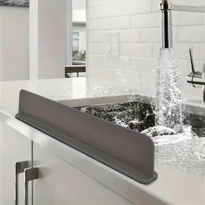 Silicone Sink Splash Guard, Non-slip Water Barrier with Suction, Splash Guard for Kitchen, Bathroom, Laundry Room, Household Items