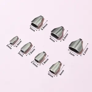 100pcs Flat Cords Crimp End Beads Caps Clip Tip Fold for DIY Snake Chain Necklace Findings Jewelry Making Accessories Findings