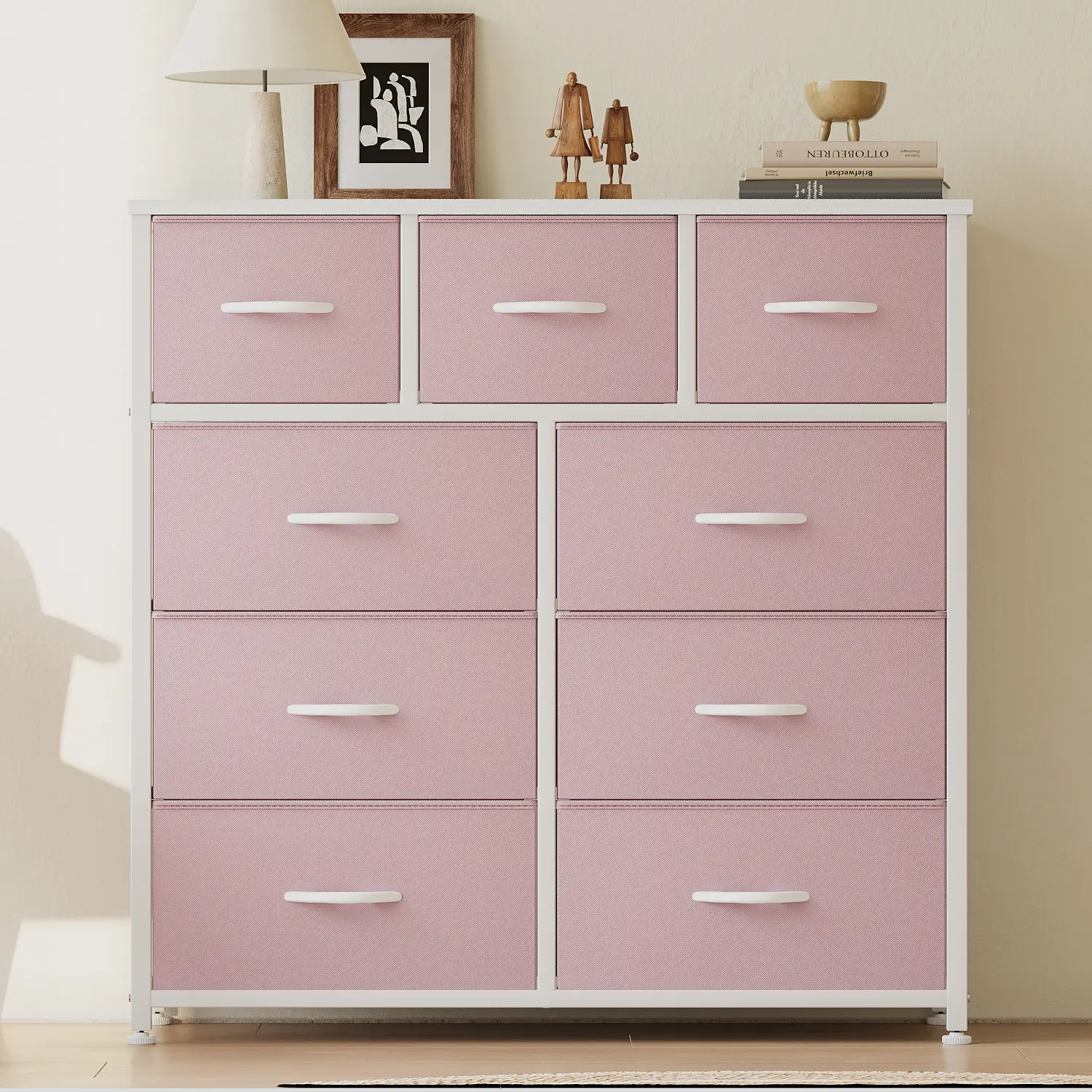 Yitahome 9 Drawer Dresser for Bedroom, Chests of Drawers, Organizer Unit Storage Tower for Bedroom, Living Room, Hallway, Closet, Girls, Dresser for S