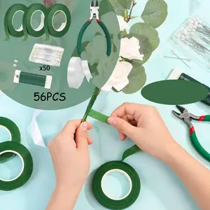 Floral Tape and Floral Wire Arrangement Tools Kit with Wire Cutter Green Tape and White Ribbon for Bouquet Stem Wrap Florist - Home Improvement.