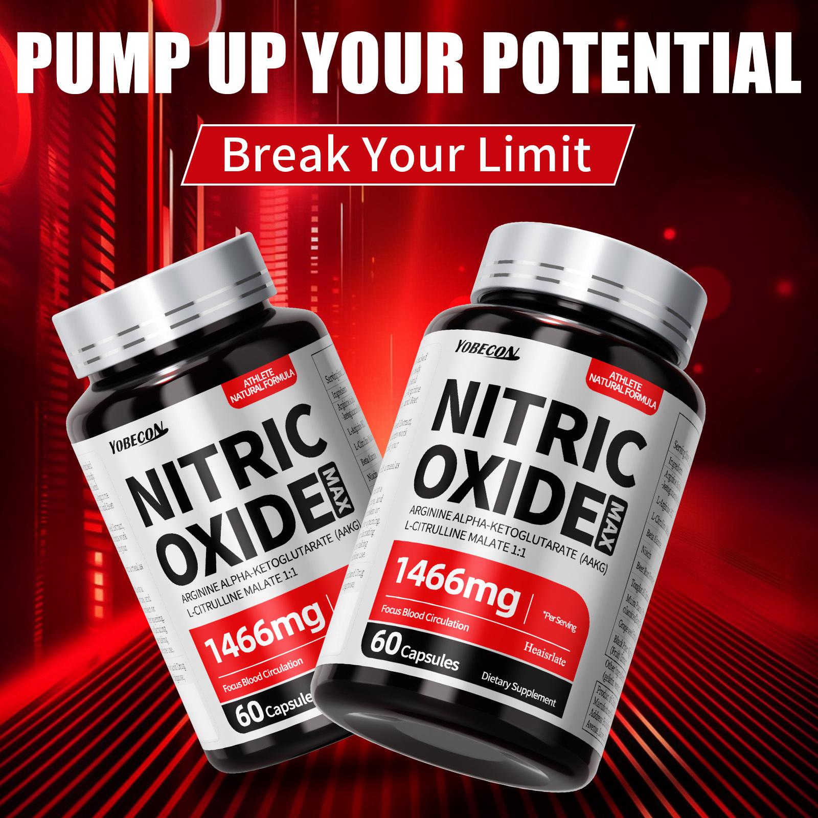 Maximum load 10-in-1 nitric oxide supplement, contains 1466 mg of L-arginine, L-citrulline, beetroot, suitable as a Christmas gift, for office workers, fitness enthusiasts, adults, unisex