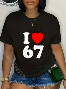 100% Cotton Unisex 100% cotton I Love 67 Year Old 67th Birthday Party Anniversary Retro 80s T-Shirt women graphic shirts