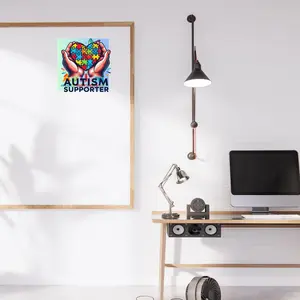 Autism Awareness Puzzle Piece Car Magnet: Supporter RibbonSticker + Magnet Bundle