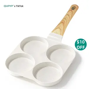 [Official]GiPP Nonstick Egg Frying Pan, 4-Cup Granite Non Stick Omelette Pan Skillet for Breakfast, Pancake Pan with Heat-Resistant Handle, Compatible with All Stovetops, Easy to Clean, PFOA Free