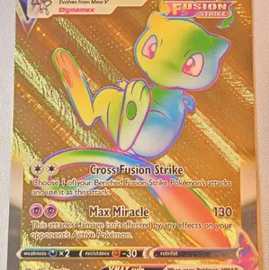 MEW VMAX RAINBOW Gold Foil Fan Art card