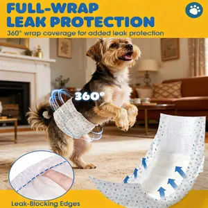 Male Dog Belly Bands 96 Pack, Disposable Dog Diapers Wraps, Absorbent Pet Diapers Small S
