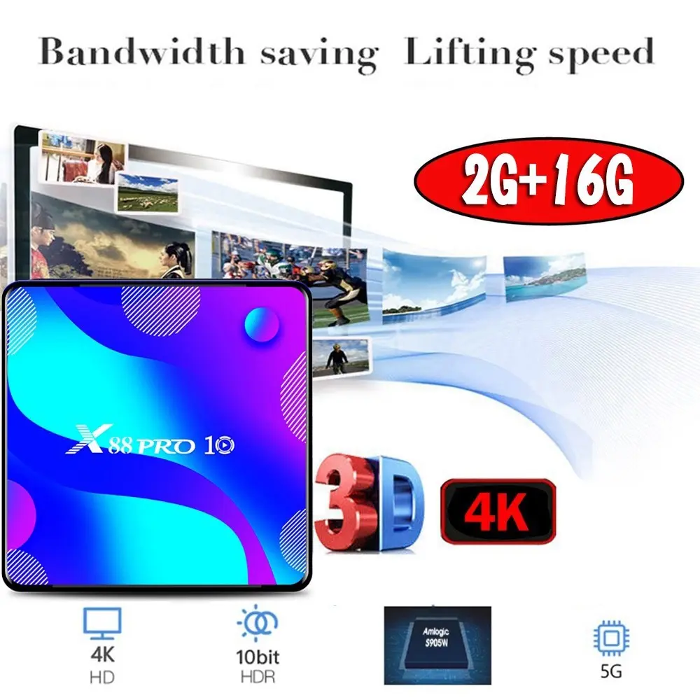 X88 Pro 10 Android Tv Box 11.0 Smart Tv Box Rk3318 2Gb 16Gb Support 2.4G/5G Wifi X88 Pro 10 Android Tv Box 11.0 Smart Tv Box Rk3318 2Gb 16Gb Support 2.4G/5G Wifi