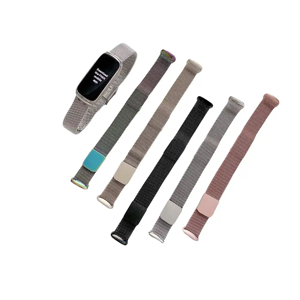Doemoil  Loop Bands for Fitbit Luxe Bands Women Men Stainless Steel Mesh Loop Adjustable Wristband Replacement Strap for Fitbit Luxe/Luxe Special Edition Fitness Tracker