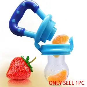A fruit feeder teether with anti-drop chain, a safe and detachable easy-to-clean chewable teether for Babies, with a protective cover, a hygienic and portable fresh fruit teether tool.