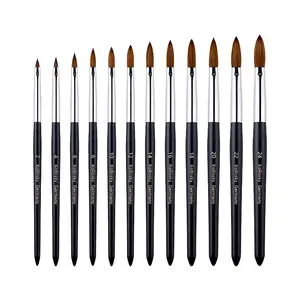 Kolinsky Acrylic Nail Brush,Acrylic Handle Professional Nail Art Powder Brush Manicure Tool ,Professional Nail Art Brush Manicure for Women, Sable Nail Art Brush for DIY Home Salon Nail Art Manicure Tool, Nail Art Tools