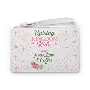 Raising Kingdom Kids Clutch Bag | Jesus Love Coffee, Dove and Crown Design