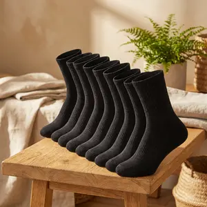 12 Packs Crew Socks for Womens and Men Cushioned Long Socks Cotton Athletic Socks for Hiking Running(6 Pairs)