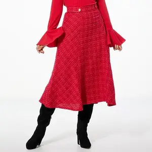 Christian Siriano C Wonder by Christian Siriano Tweed A-Line Midi Skirt