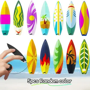 5-Piece Mini Finger Surfboard Skateboards, Creative Print Thumb Air Surf Toys, Colorful Patterns, Kids Finger Toy, Boy Girl Christmas Gift