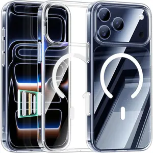 Clear phone case for iPhone 17 16 15 14 13 12 Pro Max Case Maledan Magnetic Clear - Compatible with Mag Safe 17 Pro Case, Camera Control, Slim Military Shockproof Phone Cover