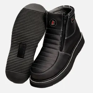 HM330 Double Zipper Leather Comfort Work Boots Lightweight