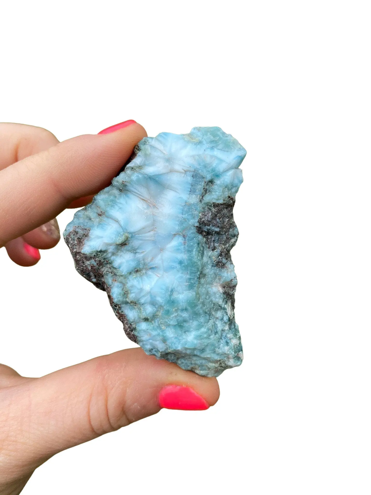 New Moon Beginnings Raw Larimar Stone Mixed Grade with Blue and Black Marbling