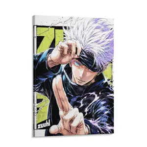 Gojo Satoru Anime Canvas  Art Poster, Jujutsu Kaisen Manga Canvas Print, Japanese Anime Decor, Colorful Action Artwork for Bedroom Gaming Room Living Room, Modern Otaku Anime Fan Gift  Decor,[Wavelo Studio] Wall