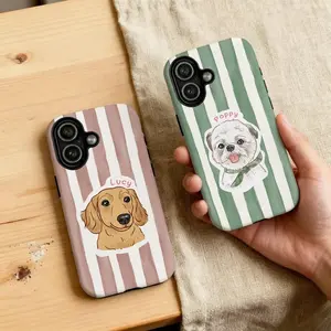 Custom Pet Phone Case, Pet Portrait from Photo, Personalized Dog Phone Case IP 17 16 15 14 13 12 Pro Max X