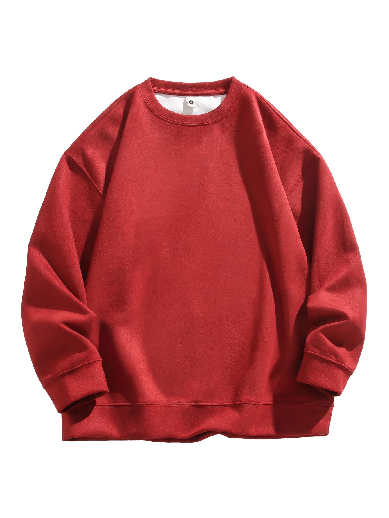 CCCMAI Men's Crewneck Sweatshirts, Long Sleeve Thermal Pullover Tops, Regular Fit Long Sleeve Round Neck Pullover for Spring Fall, Crewneck Top Menswear Casual Classic Stylish