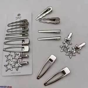 Sliver Metal Hair Clips Women Girls Y2K Duckbill Hairpin Personality Bangs Side Headwear Barrettes Hairclip Styling Accessories Ideal for Y2K Outfit, Grunge Styling, Daily Hair Taming, Concert Matching & Teen Girl Gifting