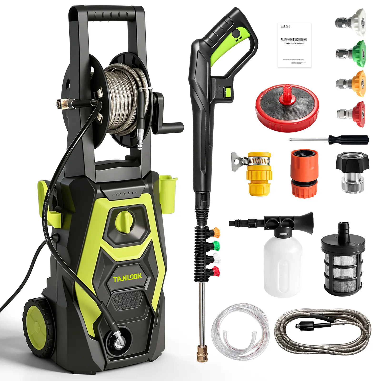 TANLOOK Portable Cordless Pressure Washer, Handheld High-Power Rechargeable Cleaner with Foam Nozzle for Auto, Patio Cleaning, Pressure Washer Portable