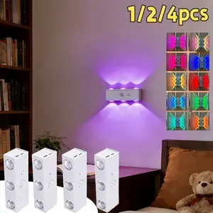 Motion Sensor Night Light Set, Multifunctional Ambient Lights, Magnetic Wall Lamp, Detachable Hanging Lighting, USB Rechargeable LED, Wireless Stair Lights, Indoor Wooden Wall Lamps