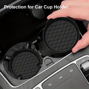 2 sets of car coasters for cup holders, silicone GM coasters, easy to clean, Car Organizers