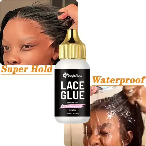 38ml/1.03fl.oz Waterproof Lace Wig Glue - Extremely Hold, Invisible, Quick Dry & Easy Removal - No Odor Premium Wig Adhesive for Wigs Hair Weave